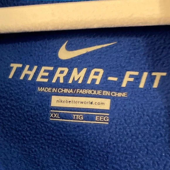 Nike Therma-FIT Full Zip Hoodie Mens XXL Blue Black Colorblock Fleece Jacket - Picture 2 of 6